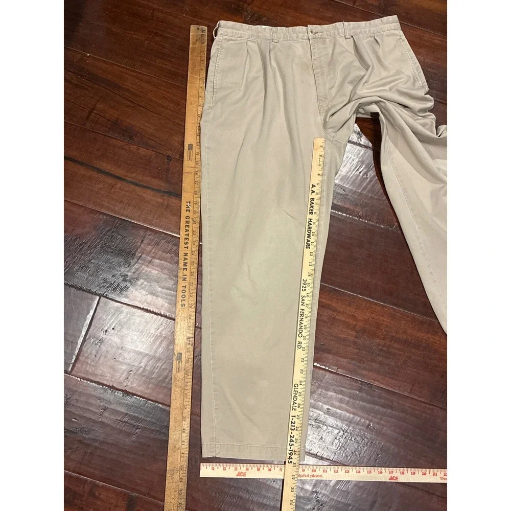 Polo Ralph Lauren Chino Pants Men 40x32 Khaki Pleated Front 100% Cotton